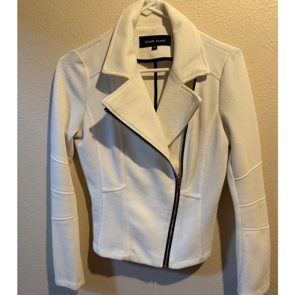 Black Rivet Textured Moto Jacket